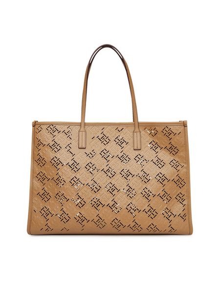 Tommy Hilfiger Torebka Th City AW0AW17501 Brązowy. Brązowe shopper bag Tommy Hilfiger, ze skóry, bez dodatków. Za 429.99 zł.