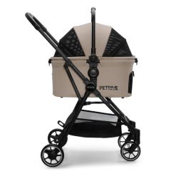 Wózek spacerowy dla psa lub kota 3w1 S.RIDER zielony do 20 kg. Brązowe spacerówki PETRIVE. Za 799.00 zł.