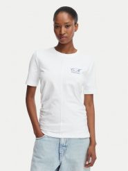 Calvin Klein Jeans T-Shirt LV047G808G Biały Slim Fit. Białe t-shirty damskie Calvin Klein Jeans, xl, bez wzorów, z bawełny, bez kołnierzyka. Za 209.99 zł.