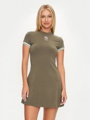 Guess Sukienka codzienna Elea V4YK00 KCDN0 Khaki Regular Fit. Brązowe sukienki damskie Guess, z aplikacjami, z wiskozy, bez ramiączek. Za 219.99 zł.
