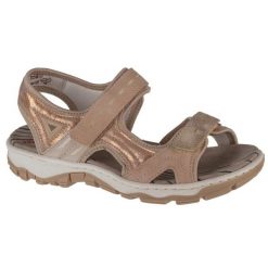 Sandały Rieker Sandals 68866-31 różowe. Czerwone sandały damskie bez wzorów, z gumy, z otwartym noskiem, bez obcasa, bez zapięcia. Za 503.38 zł.