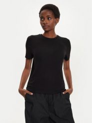 JDY T-Shirt Como 15328940 Czarny Regular Fit. Czarne t-shirty damskie JDY, m, bez wzorów, z wiskozy, bez kołnierzyka. Za 39.99 zł.
