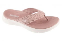 Japonki damskie, Go Walk Flex Sandal - Holly. Czerwone klapki damskie Skechers, bez wzorów, z materiału, bez obcasa, bez zapięcia. Za 189.99 zł.