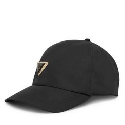 Czapka z daszkiem Guess. Czarne czapki z daszkiem damskie Guess, z aplikacjami. Za 159.99 zł.