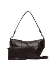 Calvin Klein Torebka Woven Shoulder Bag LV04F3546G Brązowy. Brązowe torebki klasyczne damskie Calvin Klein, ze skóry, bez dodatków. Za 569.99 zł.