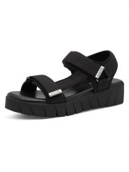 S.Oliver Sandały w kolorze czarnym rozmiar: 38. Czarne sandały damskie S.Oliver, bez wzorów, z otwartym noskiem, bez obcasa, bez zapięcia. Za 130.99 zł.