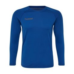 Koszulka termoaktywna z długim rękawem dla dorosłych Hummel First Performance. Niebieskie koszulki damskie Hummel, xl, bez wzorów, z jersey, bez kołnierzyka, bez ramiączek. W wyprzedaży za 136.50 zł.