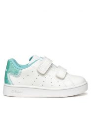 Geox Sneakersy B Eclyper B365MA 054BJ C1393 Biały. Białe buty sportowe dziewczęce Geox, ze skóry, bez zapięcia. Za 199.99 zł.