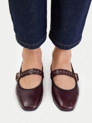 Lasocki Baleriny CEO-RST-ROMI-96 Bordowy. Czerwone balerinki damskie Lasocki, bez wzorów, ze skóry. Za 199.99 zł.