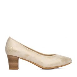 Czółenka Rieker. Żółte czółenka damskie Rieker, bez wzorów, bez obcasa. Za 319.99 zł.