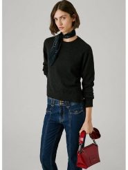 Pepe Jeans Sweter "Coraline" w kolorze czarnym rozmiar: S. Czarne swetry klasyczne damskie Pepe Jeans, s, z jeansu, bez kołnierzyka. Za 170.47 zł.