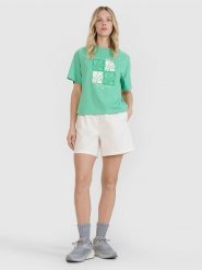 4F Spodenki casual damskie - białe L. Białe szorty damskie 4F, bez wzorów, z bawełny. W wyprzedaży za 59.99 zł.