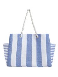 BLE Shopper bag w kolorze biało-błękitnym - 43 x 30 x 20 cm rozmiar: onesize. Białe shopper bag BLE, bez wzorów, z materiału, na ramię, bez dodatków. Za 32.45 zł.
