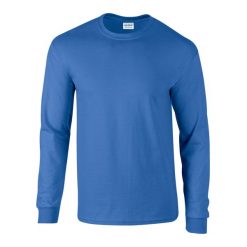 Ultra Bawełniana Koszulka Z Długim Rękawem Unisex Dla Dorosłych. Niebieskie bluzki damskie GILDAN, s, bez wzorów, z bawełny, sportowe, bez kołnierzyka, bez ramiączek. Za 82.99 zł.