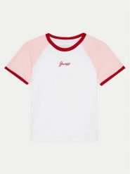 Guess T-Shirt J4YI15 K6YW4 Biały Boxy Fit. Białe koszulki i t-shirty dziewczęce Guess, z aplikacjami, z bawełny, bez kołnierzyka, bez ramiączek. Za 59.99 zł.