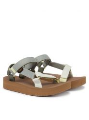 Teva Sandały Midform Universal 1090969 Zielony. Zielone sandały damskie Teva, bez wzorów, z materiału, bez obcasa, na koturnie, bez zapięcia. Za 329.99 zł.