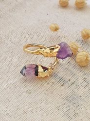 Atelier MIU Pozłacany pierścionek z ametystami rozmiar: onesize. Różowe pierścionki damskie atelier MIU, z ametystem, pozłacane. Za 61.45 zł.