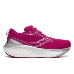 Buty do biegania damskie Saucony Triumph 22. Czerwone obuwie sportowe damskie Saucony, z materiału, bez zapięcia, do biegania. Za 876.00 zł.