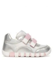 Geox Sneakersy B Iupidoo Girl B3558A 0AS54 C0566 Srebrny. Szare trampki dziewczęce Geox, bez wzorów, z materiału, bez zapięcia. Za 249.99 zł.