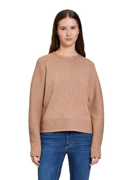 BETTY & CO Sweter w kolorze karmelowym rozmiar: 42. Brązowe swetry klasyczne damskie Betty & Co, prążkowane, bez kołnierzyka. Za 135.49 zł.