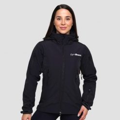 Kurtka damska turystyka softshell z kapturem czarna. Czarne kurtki damskie GYMBEAM, m, bez wzorów, z materiału, z kapturem. Za 184.90 zł.
