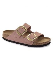 Birkenstock Skórzane klapki "Arizona" w kolorze jasnoróżowym rozmiar: 37. Różowe klapki damskie Birkenstock, bez wzorów, z nubiku, z otwartym noskiem, bez obcasa, bez zapięcia. Za 498.95 zł.
