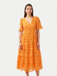 YAS Sukienka codzienna Kanikka 26033530 Pomarańczowy Regular Fit. Brązowe sukienki damskie YAS, bez wzorów, z bawełny, bez ramiączek. Za 359.99 zł.
