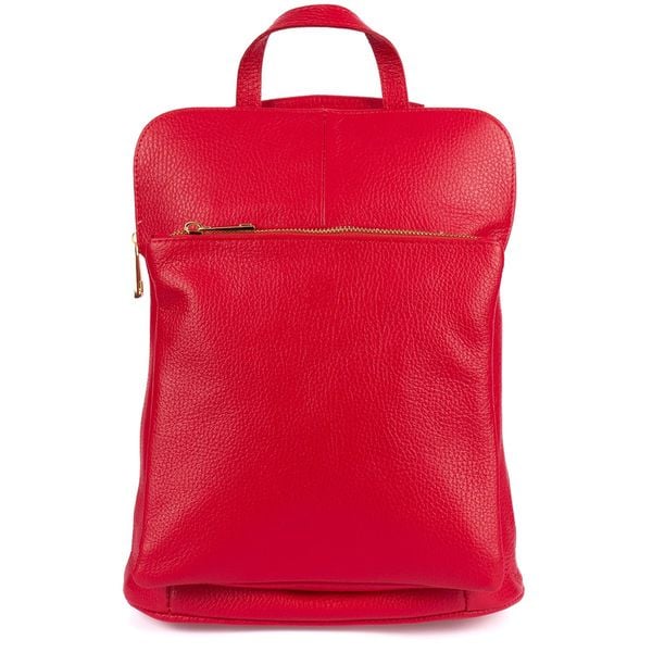 Plecak skórzany torebka 2w1 Vera Pelle S40 czerwony. Czerwone plecaki bez wzorów, ze skóry. Za 249.90 zł.