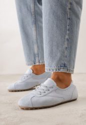 Niebieskie Sneakersy z Imitacji Zamszu w Stylu Kultowych Tenisówek Aelliana. Niebieskie obuwie sportowe damskie Born2be, z jeansu, bez zapięcia, tenisowe. Za 89.99 zł.