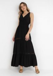 Czarna Sukienka Rhenemisa. Czarne sukienki damskie Born2be, bez wzorów, z koronki, bez ramiączek. Za 139.99 zł.