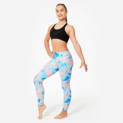 Stanik gimnastyczny Domyos. Czarne body i gorsety DOMYOS, bez wzorów, z elastanu. Za 54.99 zł.