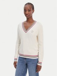 Liu Jo Sport Sweter TA6068 MS49I Biały Regular Fit. Białe swetry klasyczne damskie Liu Jo Sport, xl, z wiskozy, bez kołnierzyka. Za 429.99 zł.