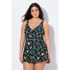 Damski Strój kąpielowy miękkie miseczki z fiszbinami ramiączka z regulacją. Czarne stroje jednoczęściowe Ulla Popken, bez wzorów, z elastanu. Za 349.99 zł.