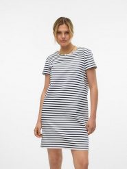 Vero Moda Sukienka w kolorze granatowo-białym rozmiar: L. Białe sukienki damskie Vero Moda, bez wzorów, bez ramiączek. Za 101.47 zł.