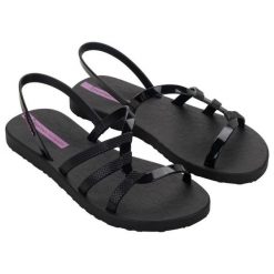 Sandały Ipanema Diversa Sandal Ad 27234 BG729 czarne. Czarne sandały damskie bez wzorów, bez obcasa, bez zapięcia. Za 210.26 zł.
