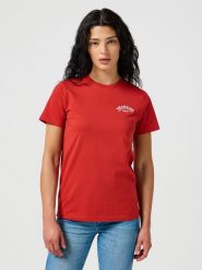 WRANGLER DAMSKA KOSZULKA WRANGLER GRAPHIC TEE KETCHUP 112356431. Bluzki damskie Wrangler, xs, bez wzorów, bez kołnierzyka, bez ramiączek. Za 89.99 zł.