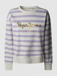 Pepe Jeans Bluza "Anna" w kolorze biało-fioletowym rozmiar: M. Białe bluzy damskie Pepe Jeans, m, bez wzorów, z jeansu, bez kaptura. Za 171.28 zł.