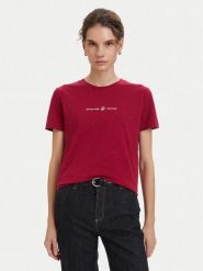 Beverly Hills Polo Club T-Shirt P-SS26W-TS6510 Bordowy Regular Fit. Czerwone t-shirty damskie Beverly Hills Polo Club, m, bez wzorów, z bawełny, bez kołnierzyka. Za 139.99 zł.