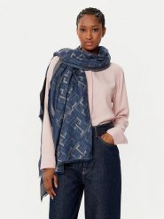 Tommy Hilfiger Szal Distinct Jacquard Scarf AW0AW16372 Niebieski. Niebieskie szaliki damskie Tommy Hilfiger, bez wzorów, z materiału. Za 349.99 zł.