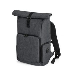 Plecak z rolowanym klapem Quadra. Szare plecaki QUADRA, bez wzorów. Za 283.00 zł.