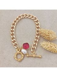 Nakkash Pozłacana bransoletka z kryształem rozmiar: onesize. Czerwone bransoletki damskie Nakkash, pozłacane. Za 91.77 zł.