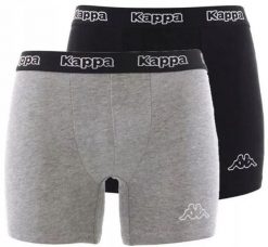 Bokserki Kappa 2-pak Czarno-szary Czarny/szary. Czarne bokserki damskie Kappa, bez wzorów, z bawełny. Za 26.50 zł.