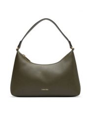 Calvin Klein Torebka Foil Logo Small Shoulder Bag LV04F3890G Zielony ciemny. Zielone torebki klasyczne damskie Calvin Klein, ze skóry, bez dodatków. Za 369.99 zł.