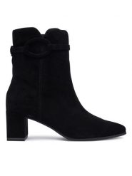 Caprice Botki 9-25310-45 Czarny. Czarne botki damskie Caprice, ze skóry, bez obcasa, na słupku, bez zapięcia. Za 589.99 zł.