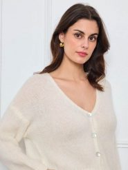 CXL by Christian Lacroix Kardigan w kolorze kremowym rozmiar: onesize. Brązowe kardigany damskie CXL by Christian Lacroix, bez wzorów, z wełny. Za 184.02 zł.