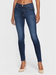 Guess Jeansy W2YA46 D4Q03 Granatowy Skinny Fit. Niebieskie jeansy damskie Guess, z aplikacjami, z bawełny. Za 319.99 zł.