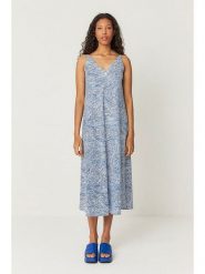 SKFK Sukienka w kolorze niebiesko-białym rozmiar: 42. Białe sukienki damskie SKFK, bez wzorów, z bawełny, bez ramiączek. Za 208.99 zł.