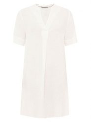 Zwillingsherz Sukienka w kolorze białym rozmiar: onesize. Białe sukienki damskie Zwillingsherz, bez wzorów, bez ramiączek. Za 113.99 zł.