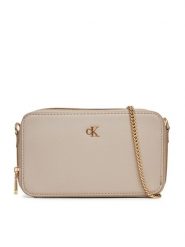 Calvin Klein Torebka Minimal Mono Camera Bag LV04K1086G Beżowy. Brązowe torebki wieczorowe damskie Calvin Klein, bez wzorów, ze skóry, bez dodatków. Za 279.99 zł.