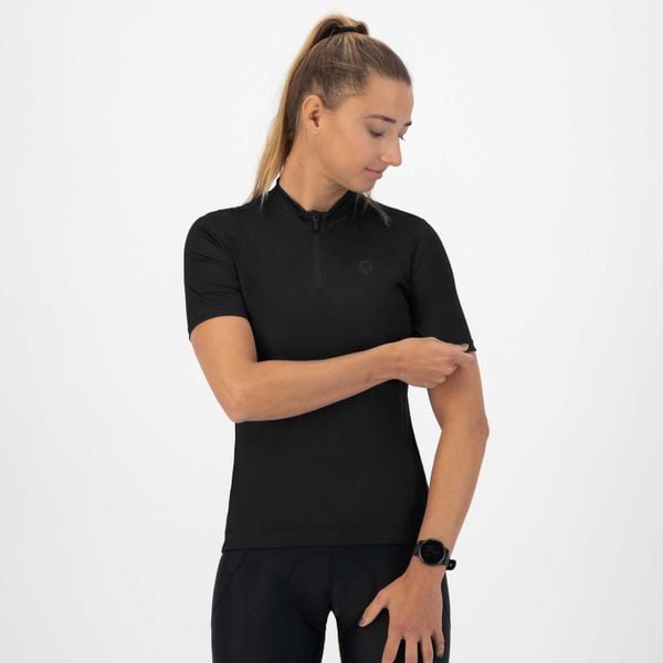 Koszulka rowerowa damska Rogelli CORE. Czarne koszulki damskie Rogelli, xl, bez wzorów, bez kołnierzyka, bez ramiączek. Za 154.00 zł.